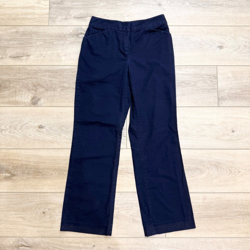 Talbots Heritage Petites Navy Blue Straight Leg‎ Trousers Pants 2P Womens